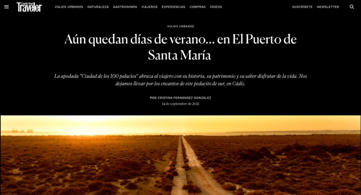 La prestigiosa revista de viajes Condé Nast Traveler elige El Puerto como portada de su último número
