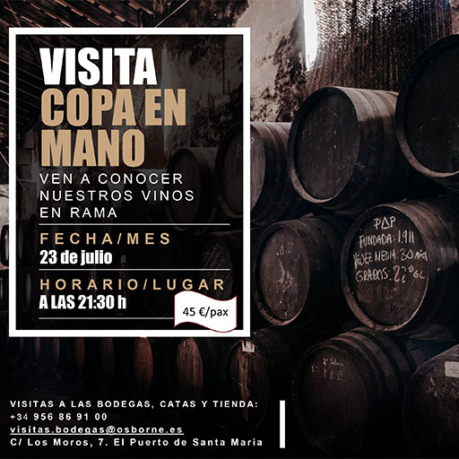 Visita copa en mano Bodegas Osborne Visita copa en mano Bodegas Osborne